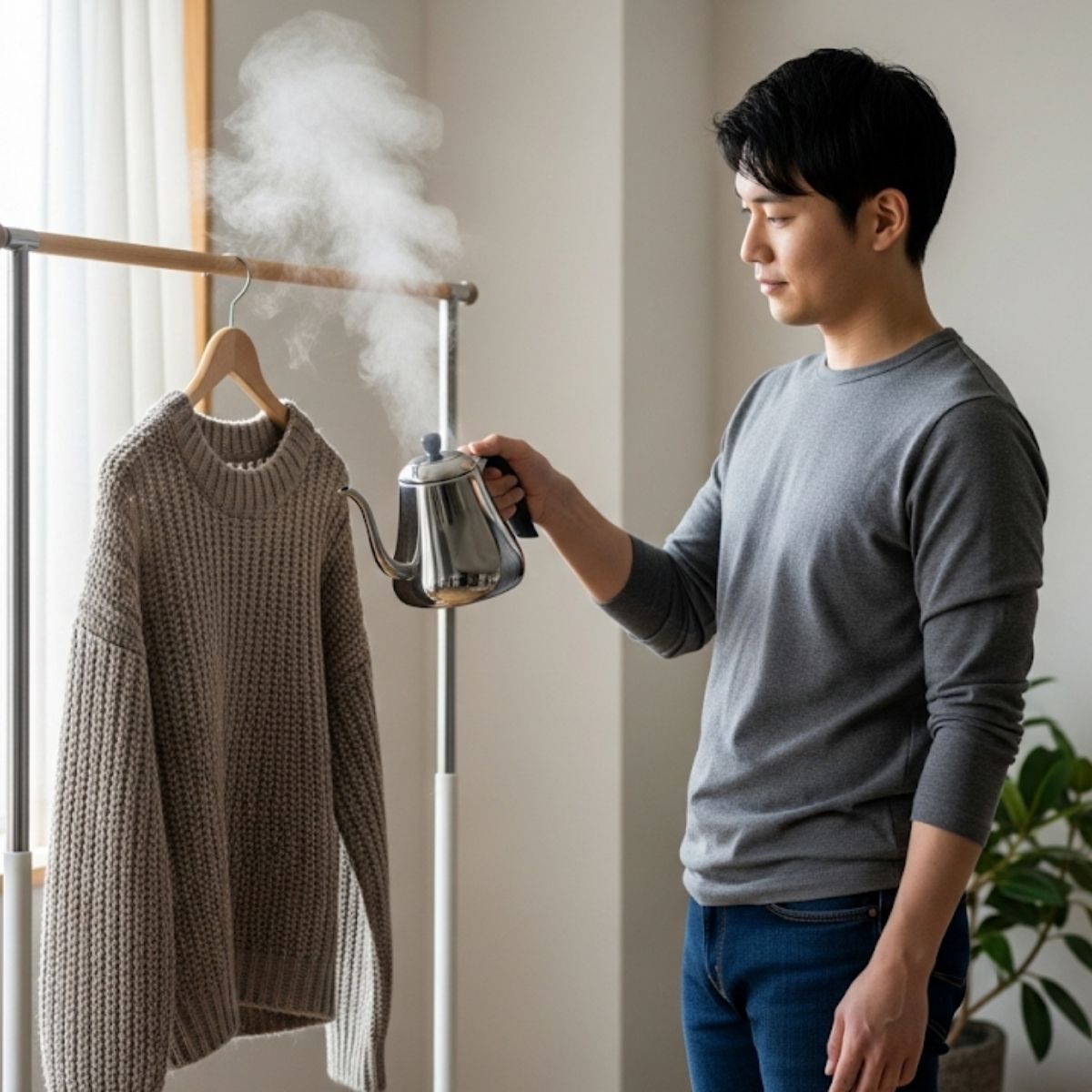 Cách làm phẳng quần áo bằng hơi nước nóng