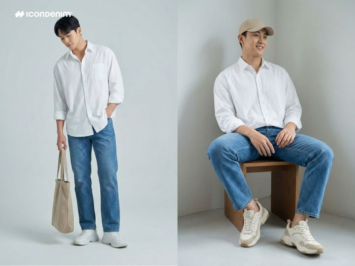 Phối áo sơ mi quần ống rộng style streetwear