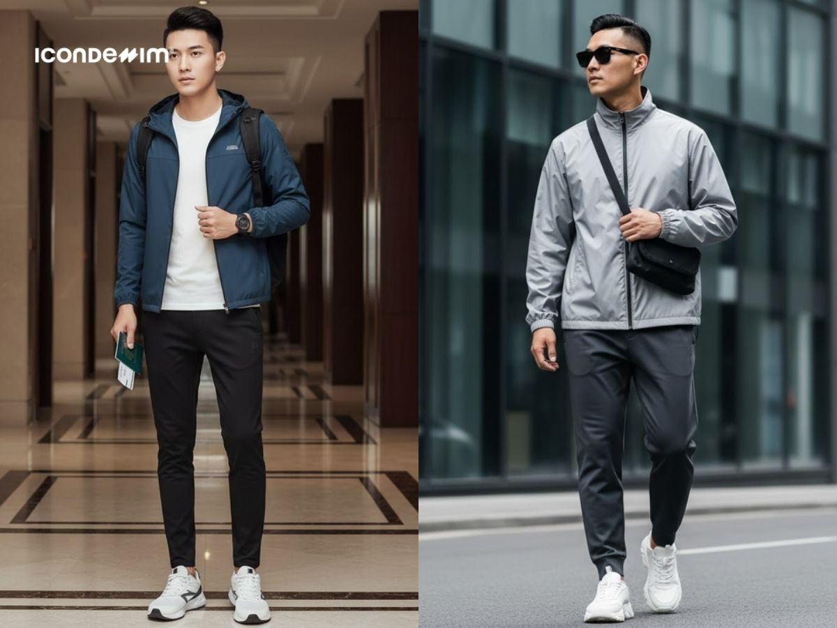 Ấm áp nhưng cũng đầy phong cách với áo khoác gió và quần thể thao