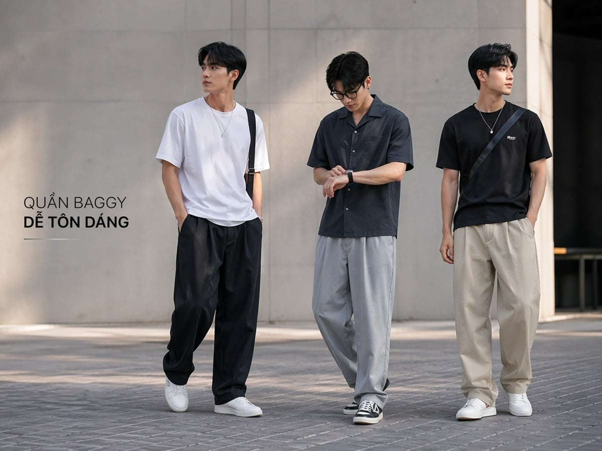 Quần baggy nam nịnh dáng, dễ che khuyết điểm