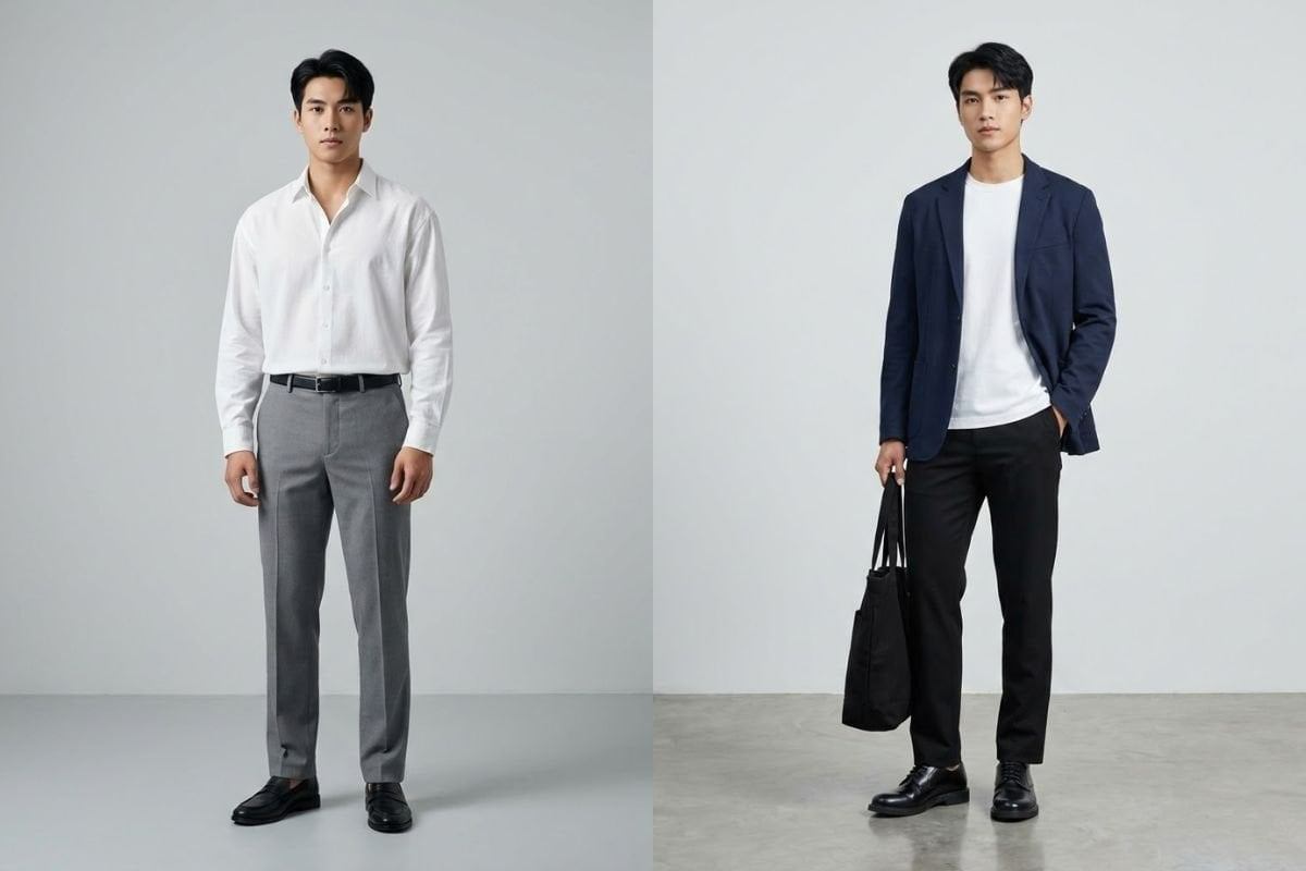 Outfit nam Hàn Quốc đi làm văn phòng hiện đại