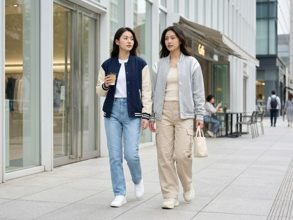 Áo bóng chày phối đồ basic hằng ngày