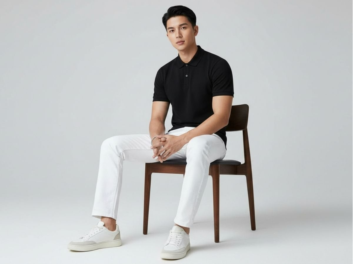 Áo đen là màu cơ bản dễ phối đồ