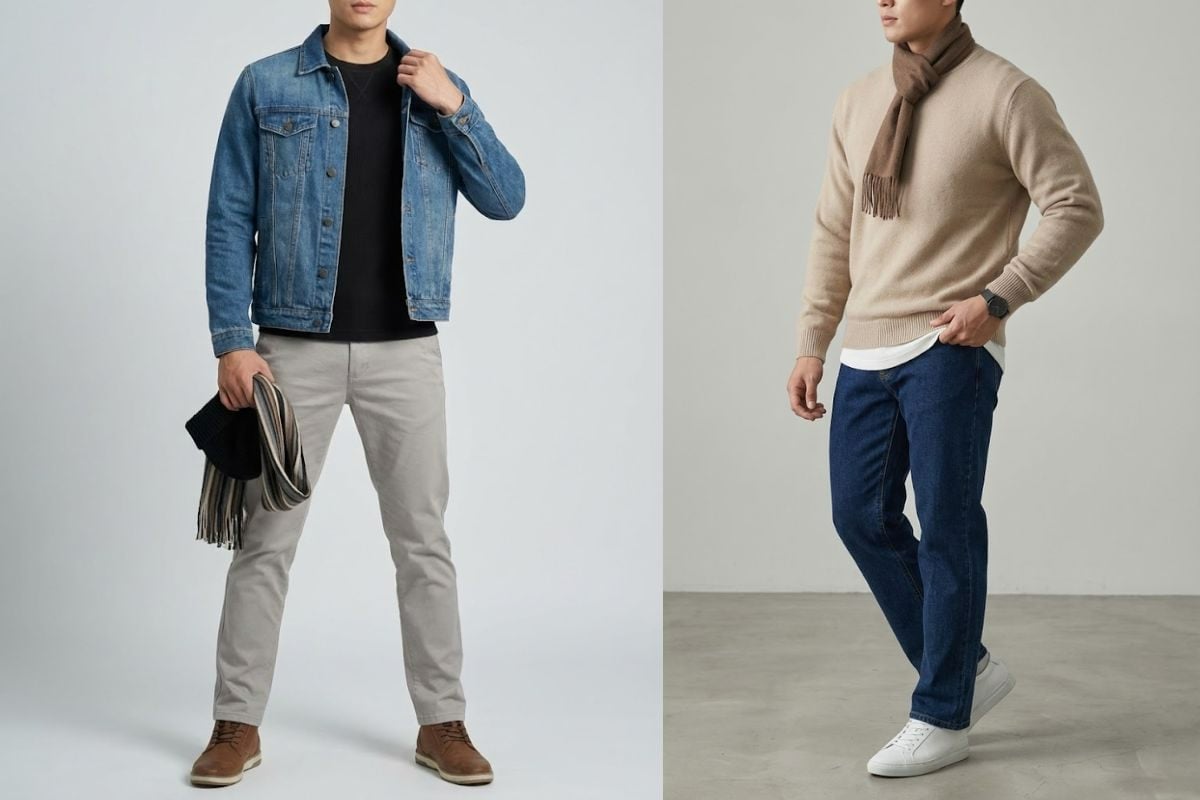 Áo khoác denim, áo khoác dạ, áo len