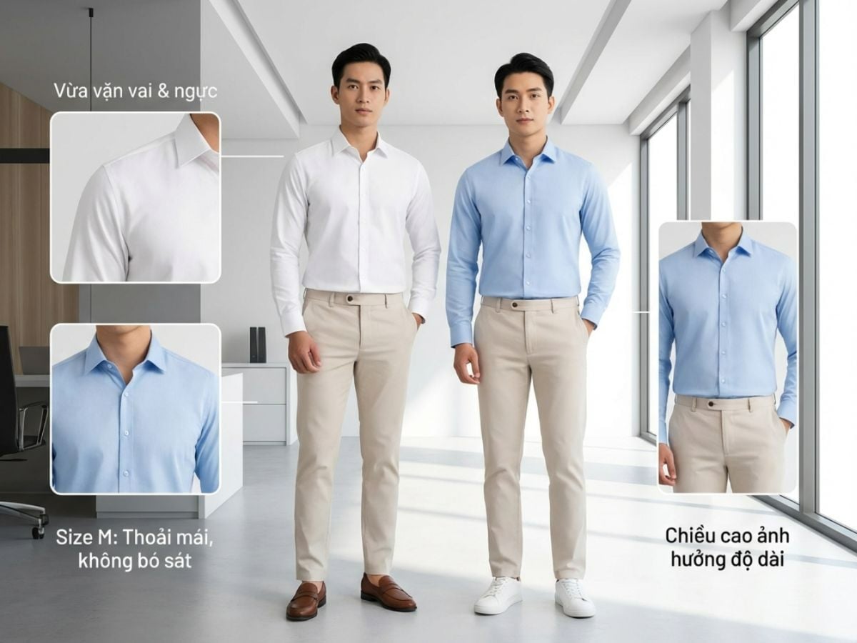 Áo sơ mi size M
