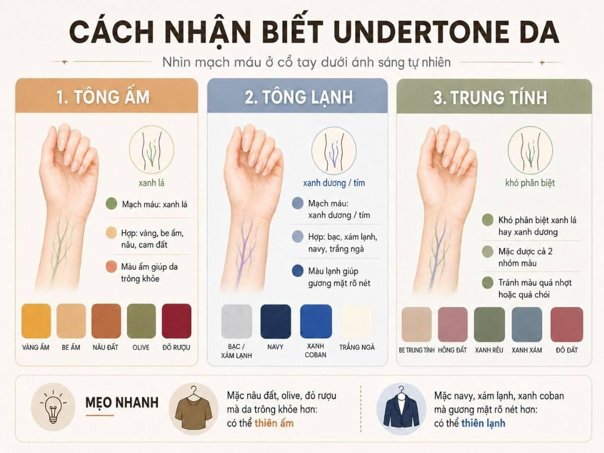 Cách nhân biết tone da