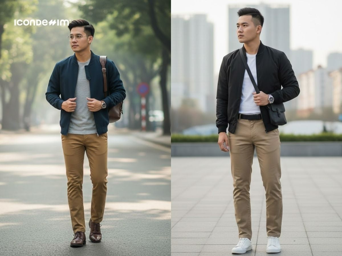 Năng động nhưng vẫn đủ lịch sự khi đi chùa với bomber tối giản