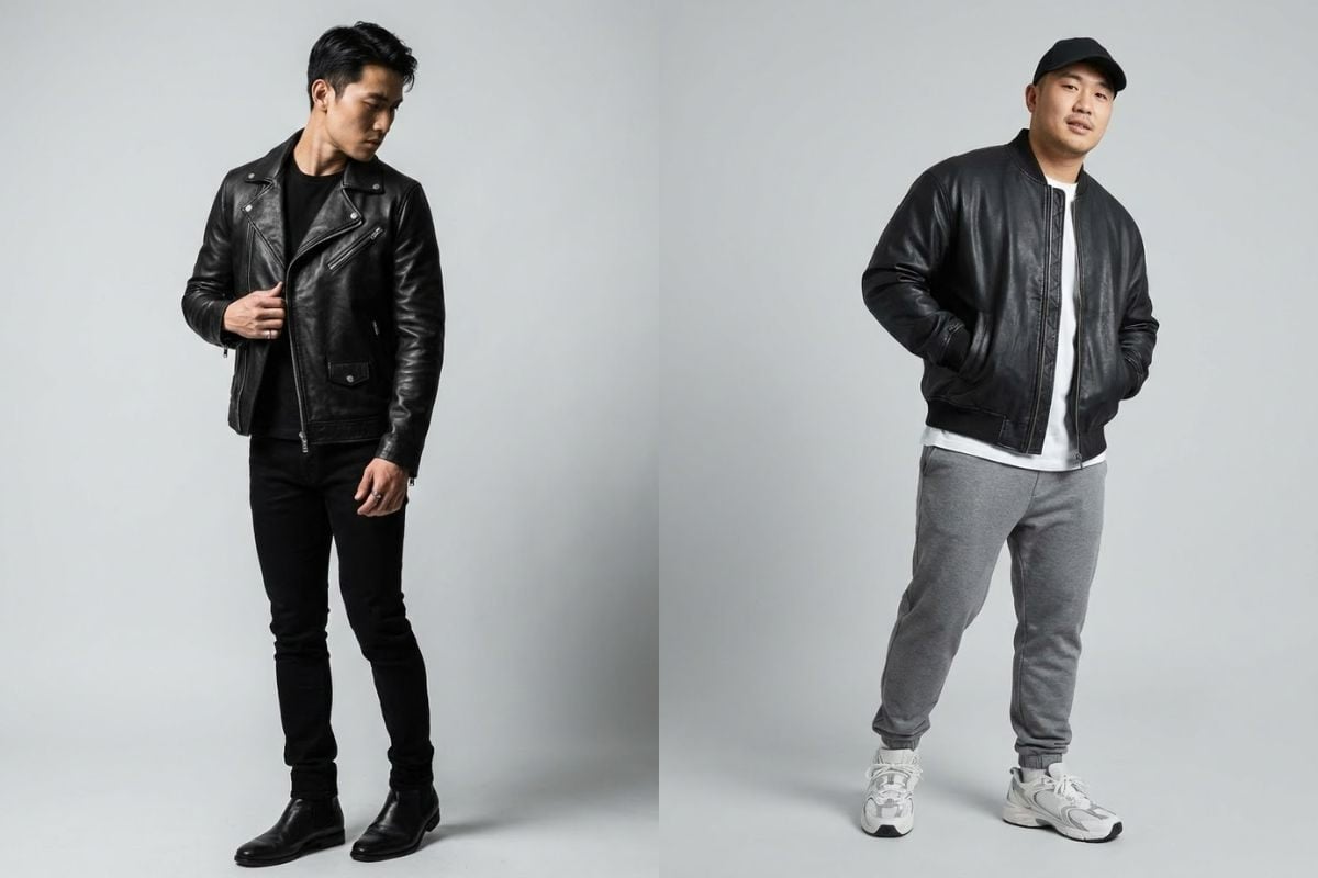 Chọn áo khoác da theo form dáng