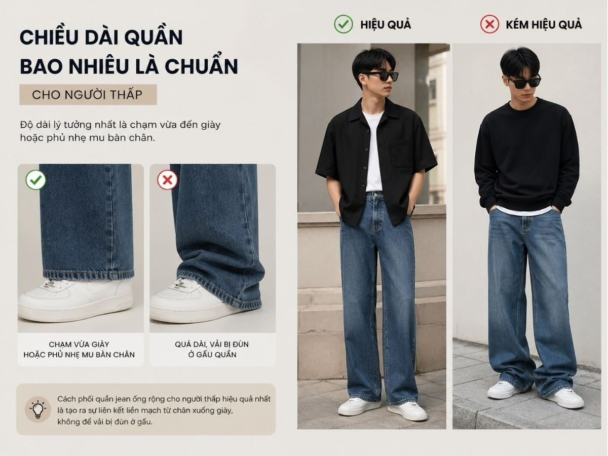 Chọn chiều dài quần jeans vừa phải