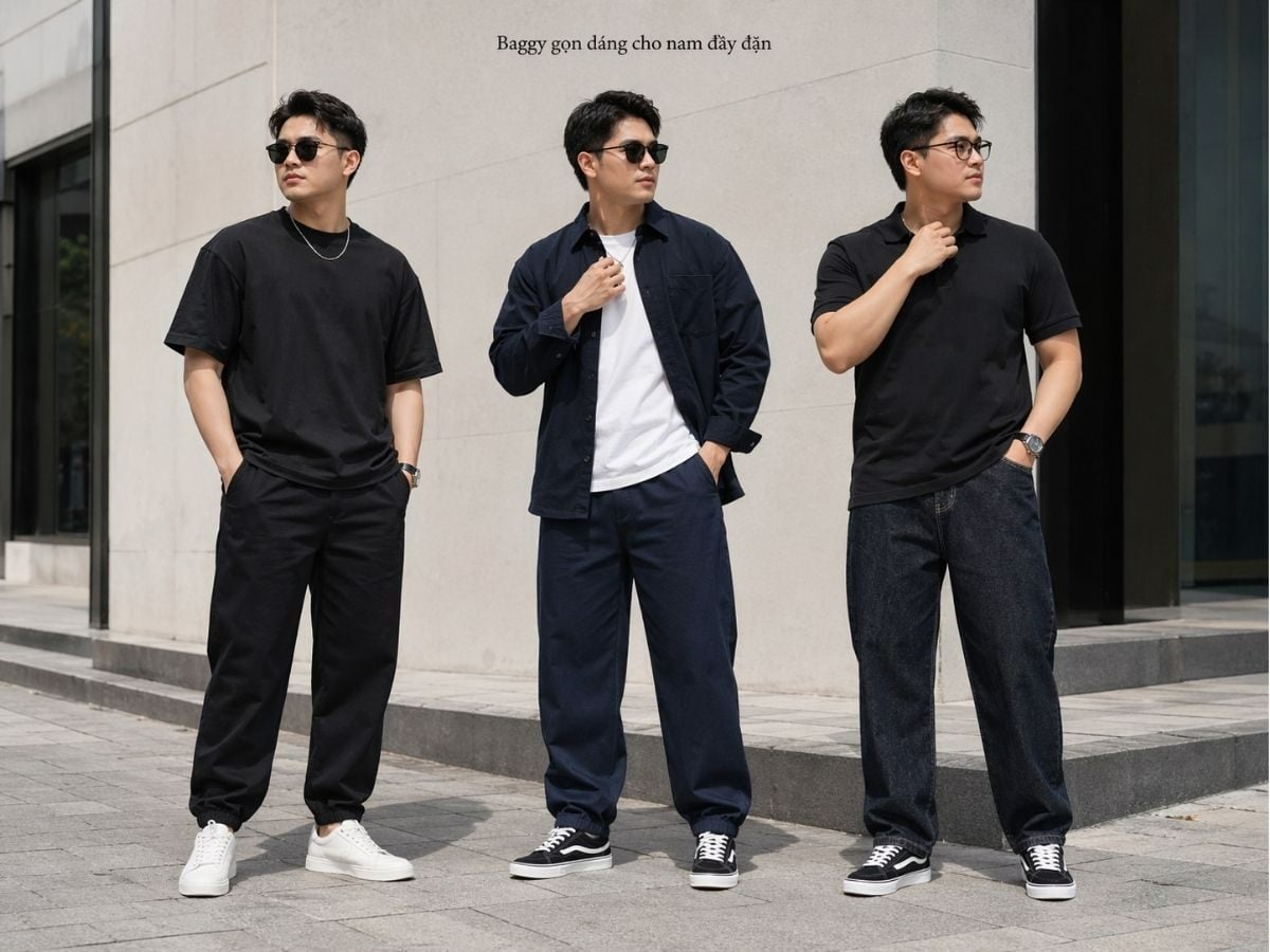 Nên chọn quần baggy màu tối cho người béo