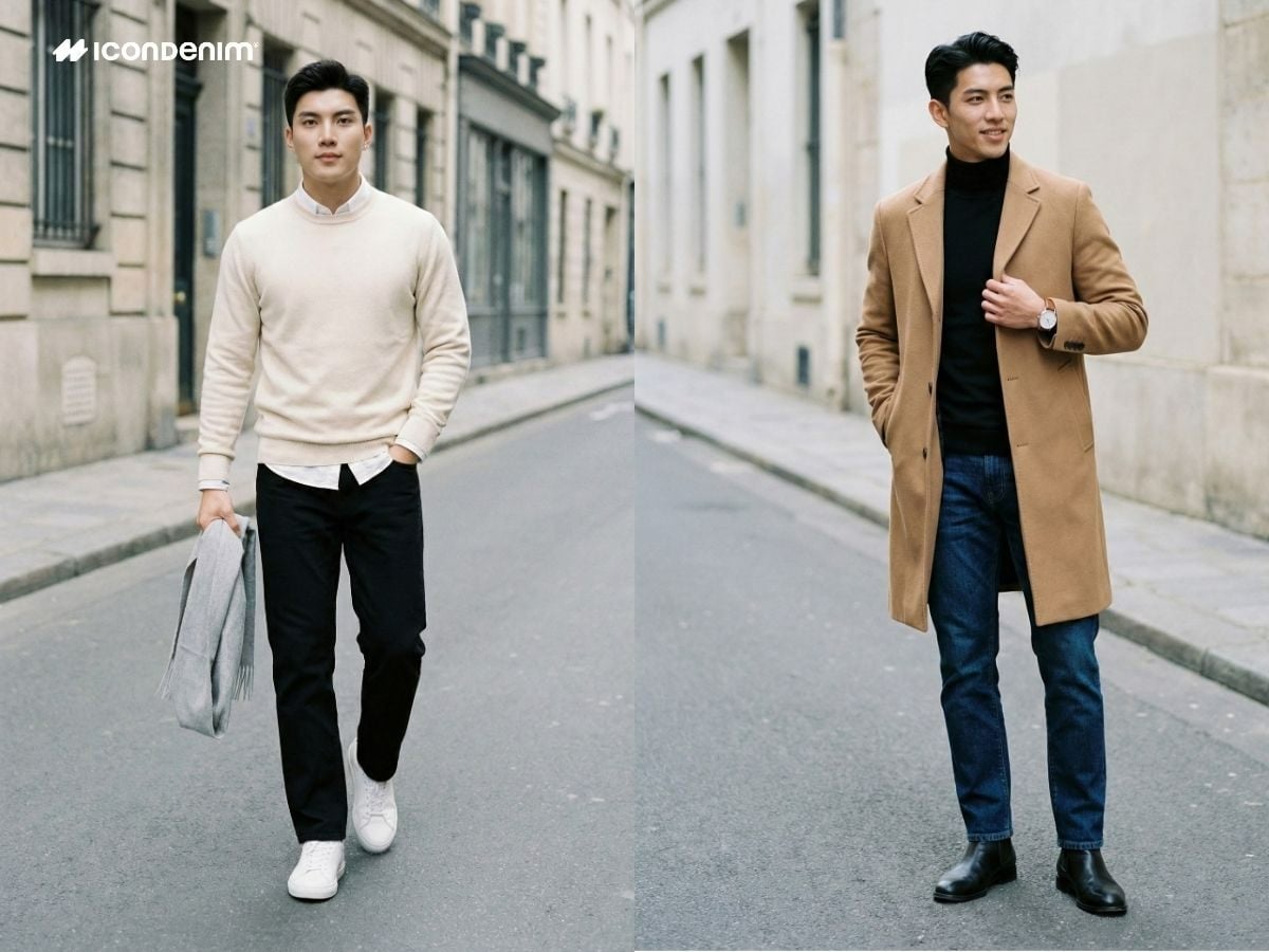Phối đồ thời trang nam mùa đông với áo len