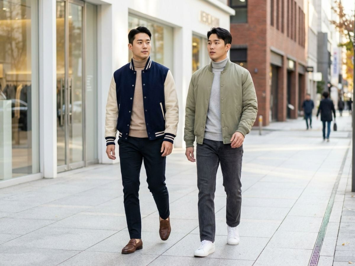 Áo bóng chày phối cổ lọ gọn và trưởng thành