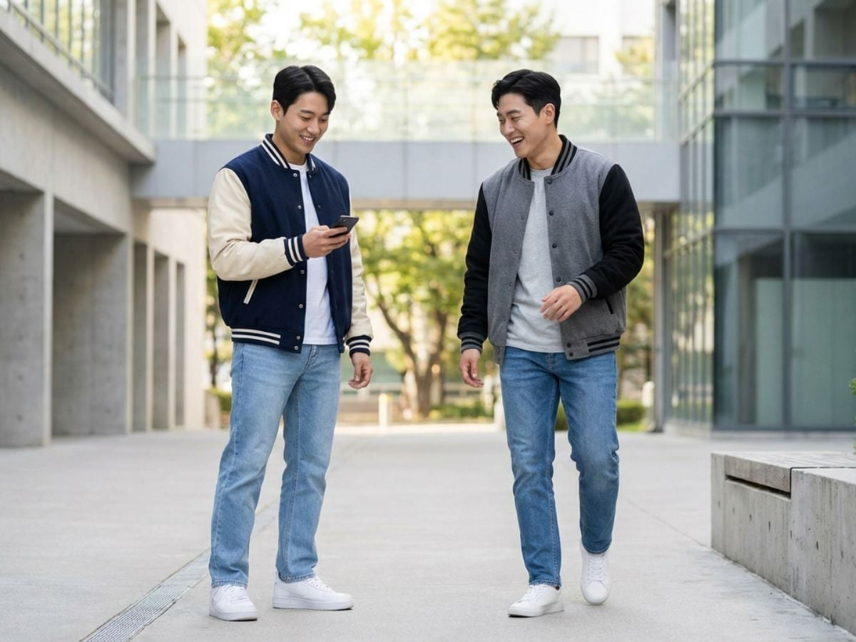 Áo bóng chày phối jeans trẻ trung, năng động