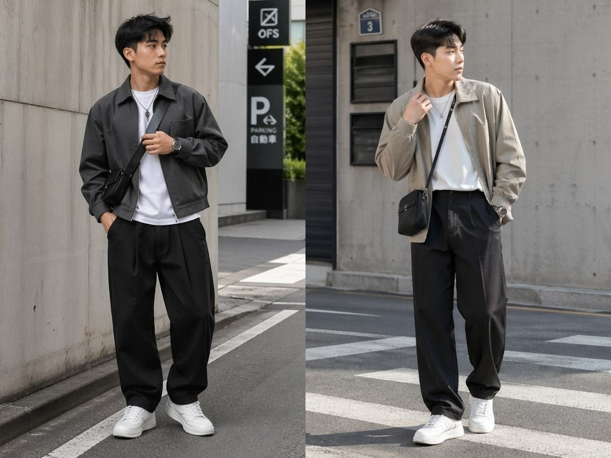 Nên chọn quần baggy dựa chạm ống chân đối với nam thấp