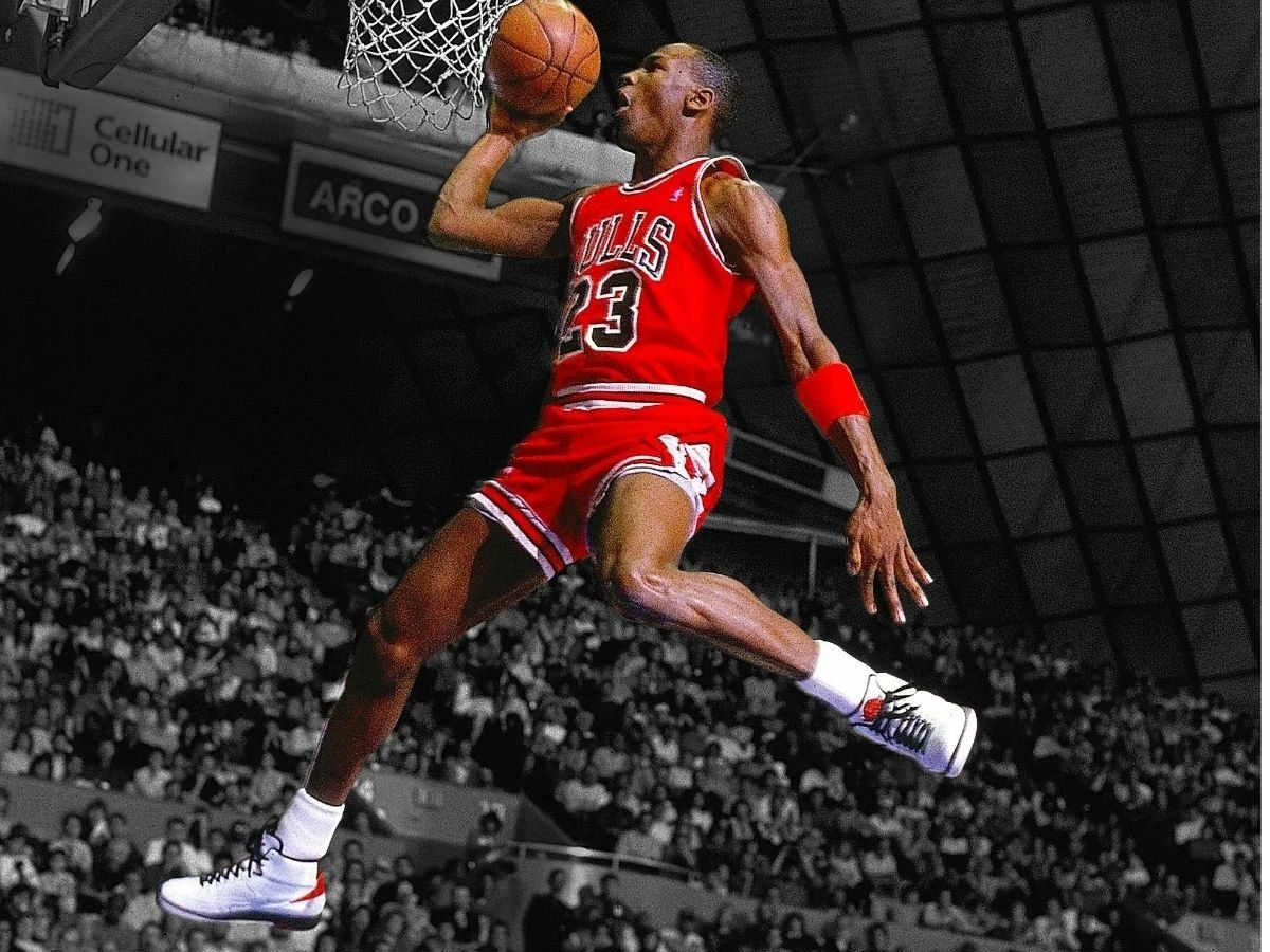 Hình ảnh Michael Jordan trong đôi Nike Air Jordan