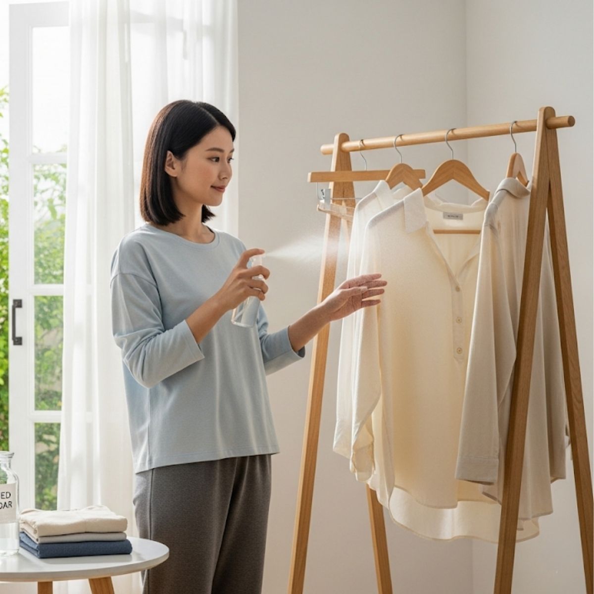 Cách làm phẳng quần áo bằng nước giấm pha loãng