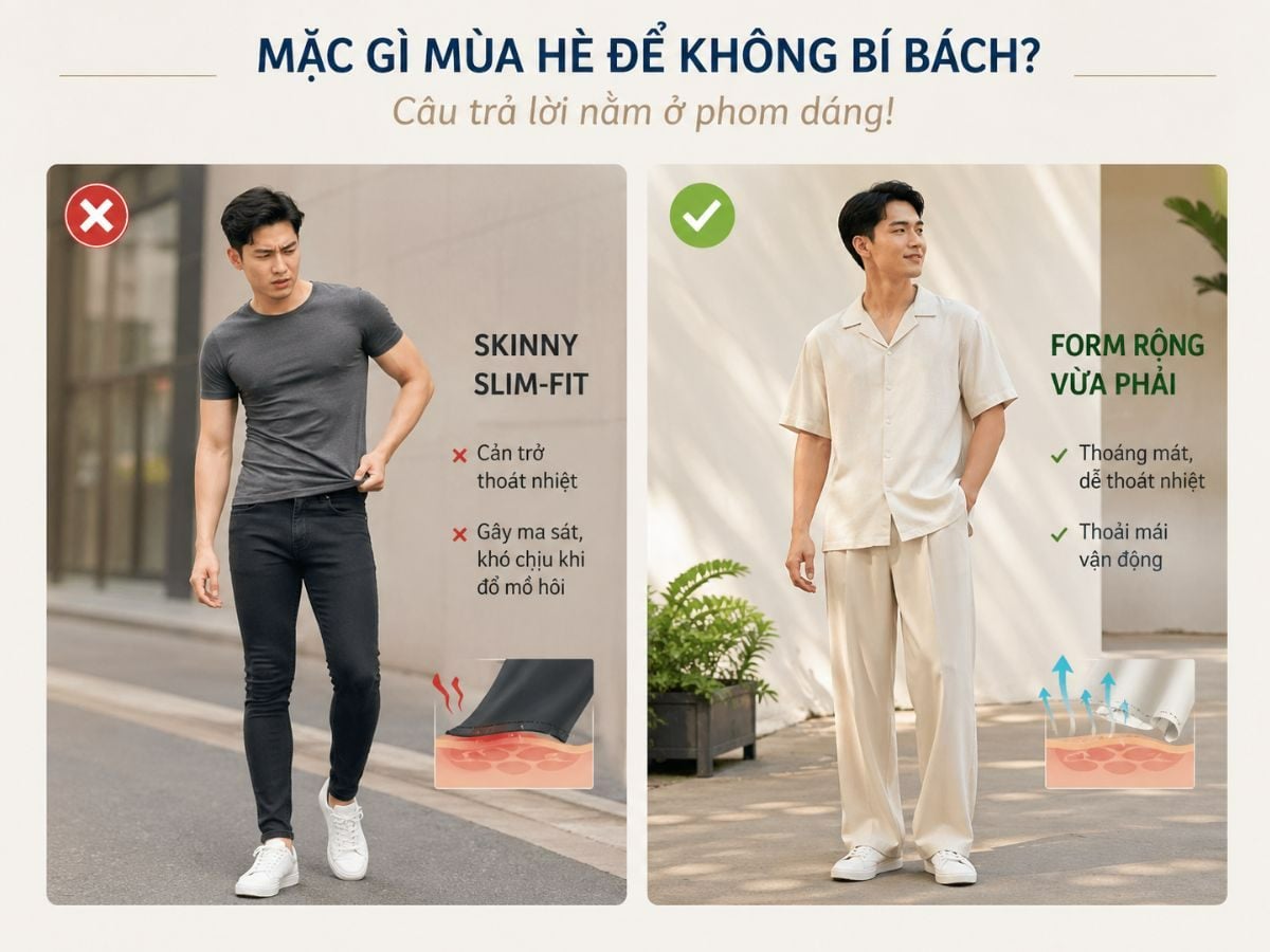 Mùa hè mặc gì để không bị bí bách
