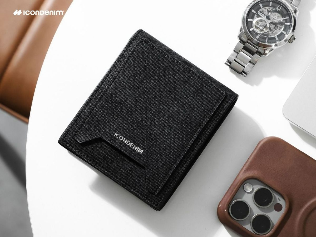 Mẫu ví da nam hiệu ứng denim