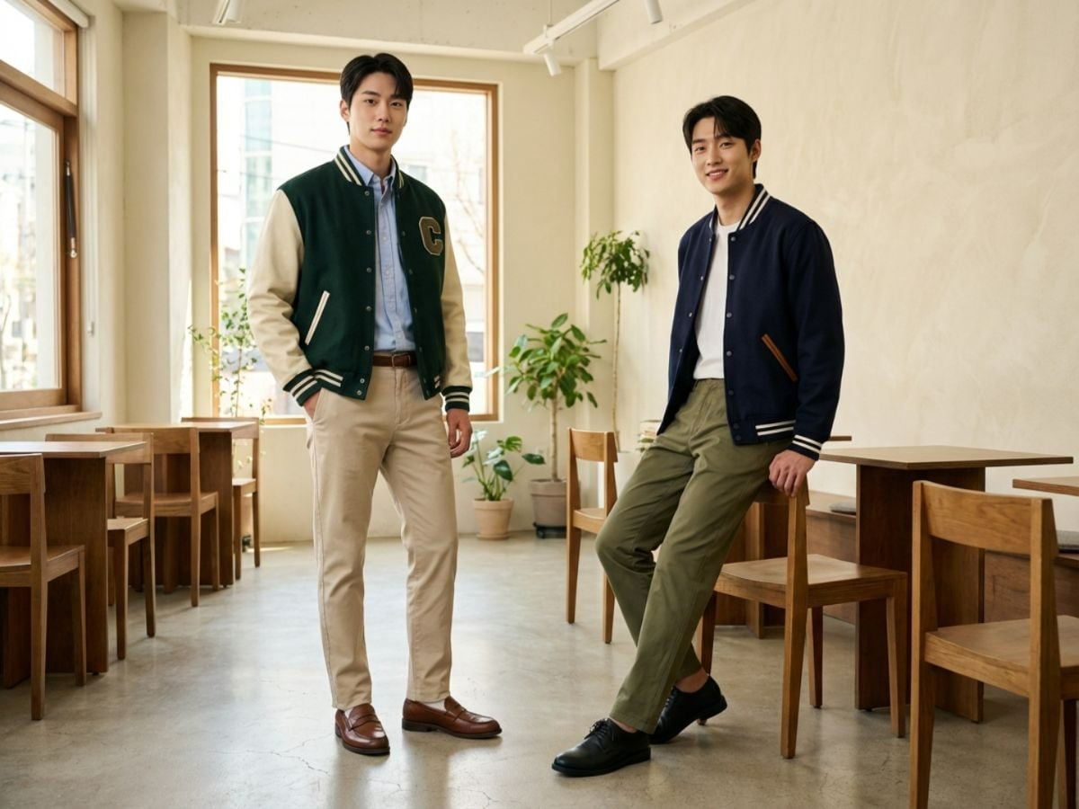 Áo bóng chày phối sơ mi theo hướng vintage