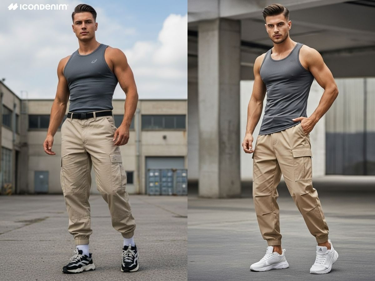 Phối áo tank top thể thao và quần cargo