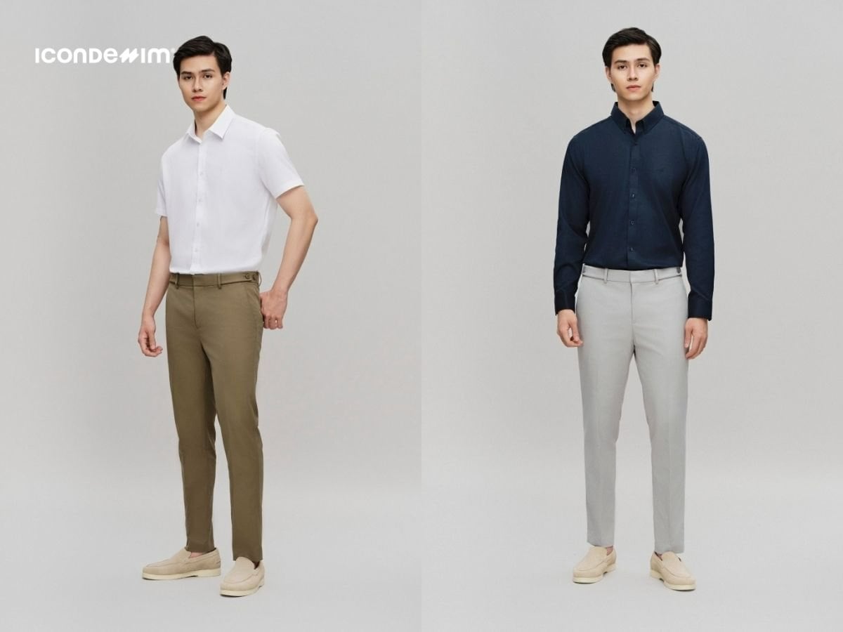 Sơ mi với quần tây luôn là cặp đôi kinh điển