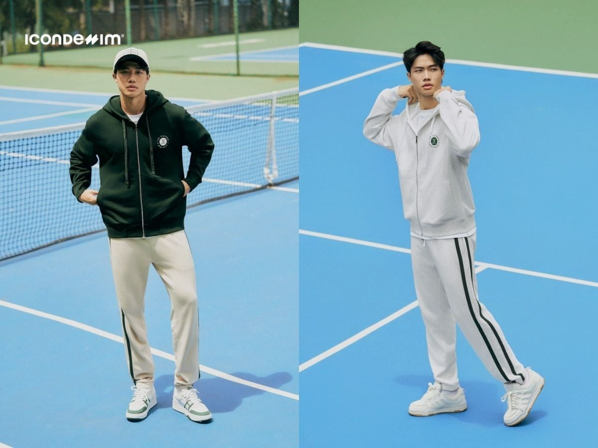 Áo khoác zip với áo thun trơn cùng quần dài tiện lợi khi đi chùa