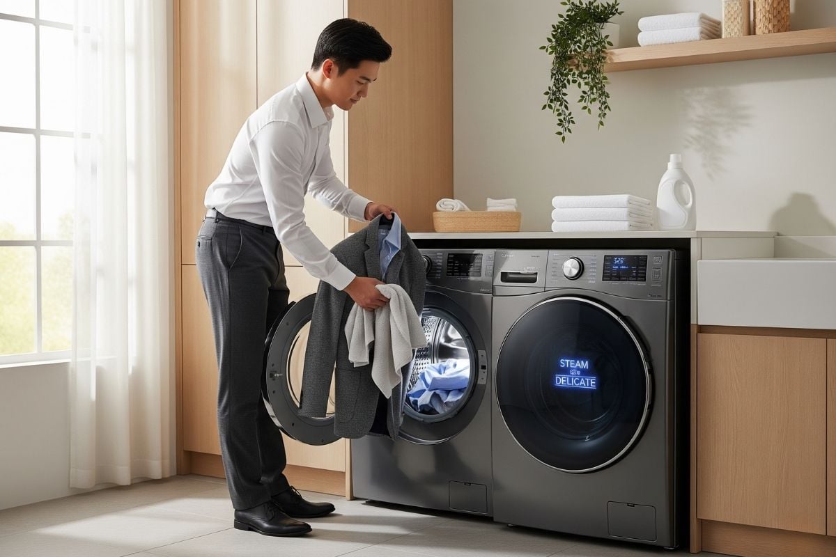 Cách làm phẳng quần áo bằng máy sấy và khăn ẩm