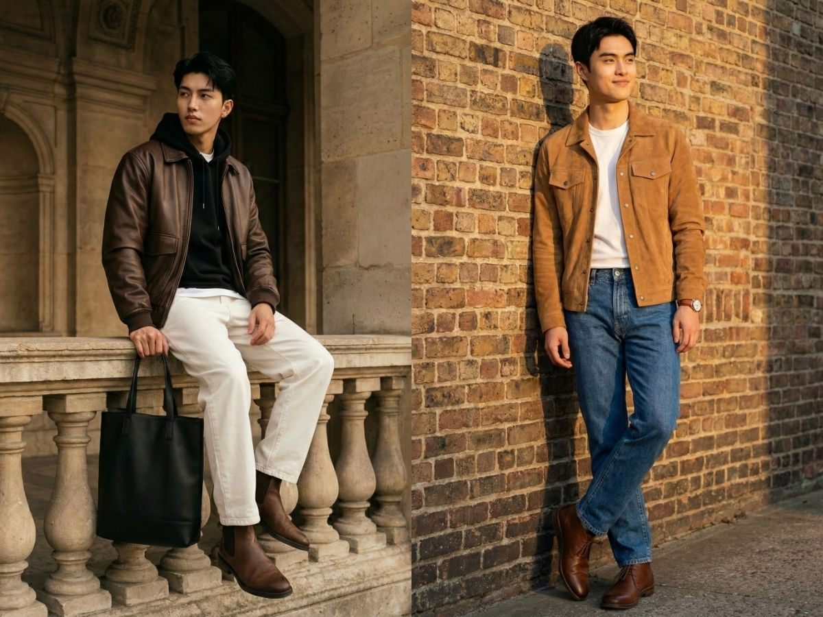 Cách phối áo khoác da nam kiểu Hàn Quốc