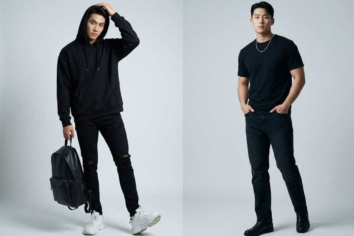 Phối outfit all black