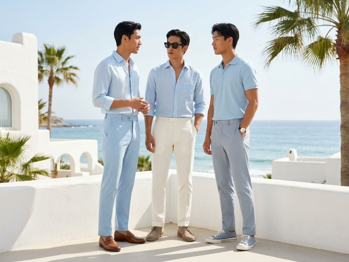 Xanh dương nhạt phối pastel tạo diện mạo trẻ trung, nhẹ nhàng