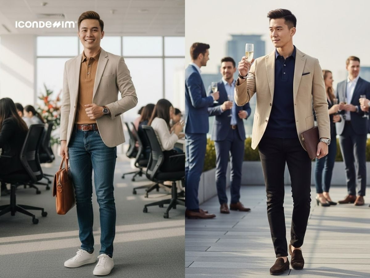 Theo đuổi phong cách Hàn Quốc với Blazer, áo polo và quần jeans