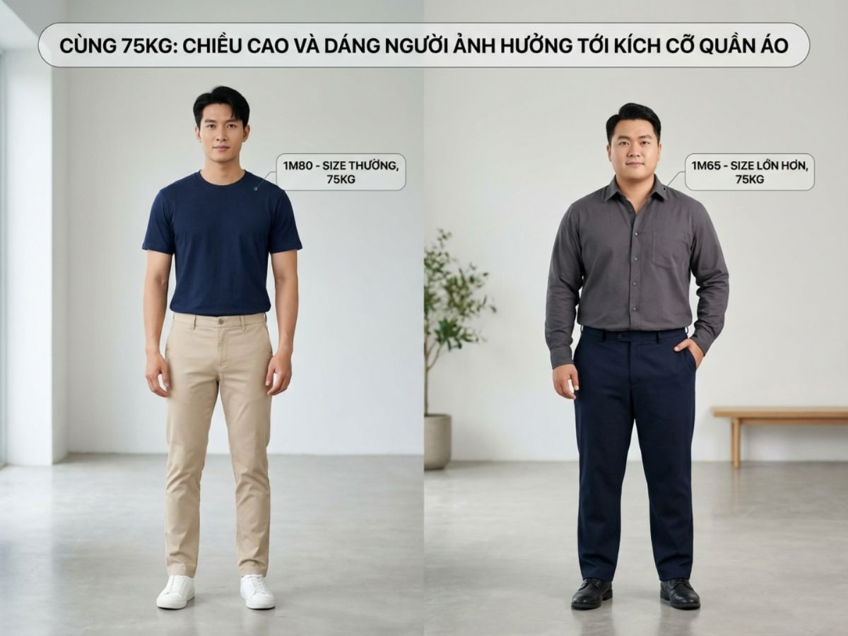 Bigsize thường dành cho người trên 75kg