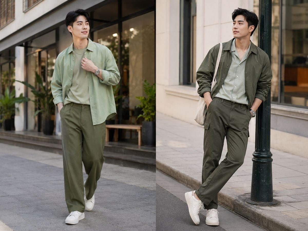Tone sur tone với màu xanh lá