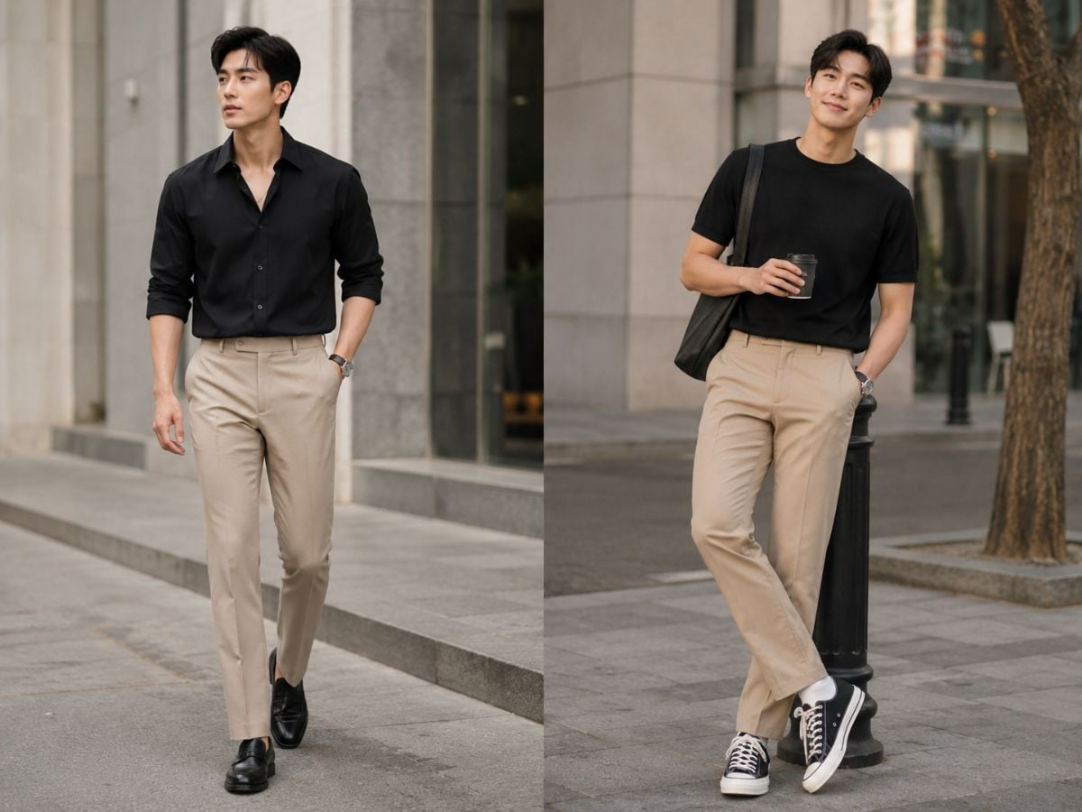 Màu đen giúp outfit be có chiều sâu hơn