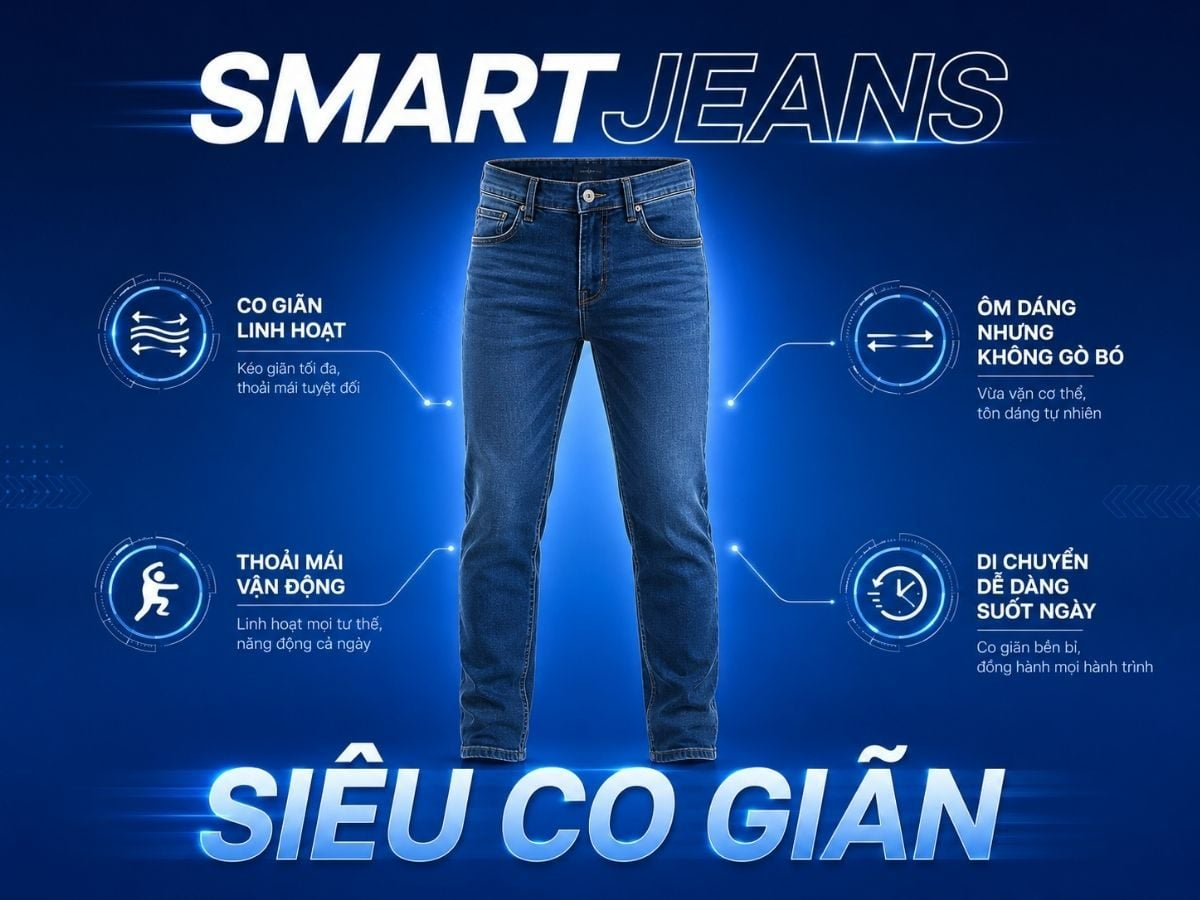 Quần jeans nam SmartJeans Siêu Co Giãn