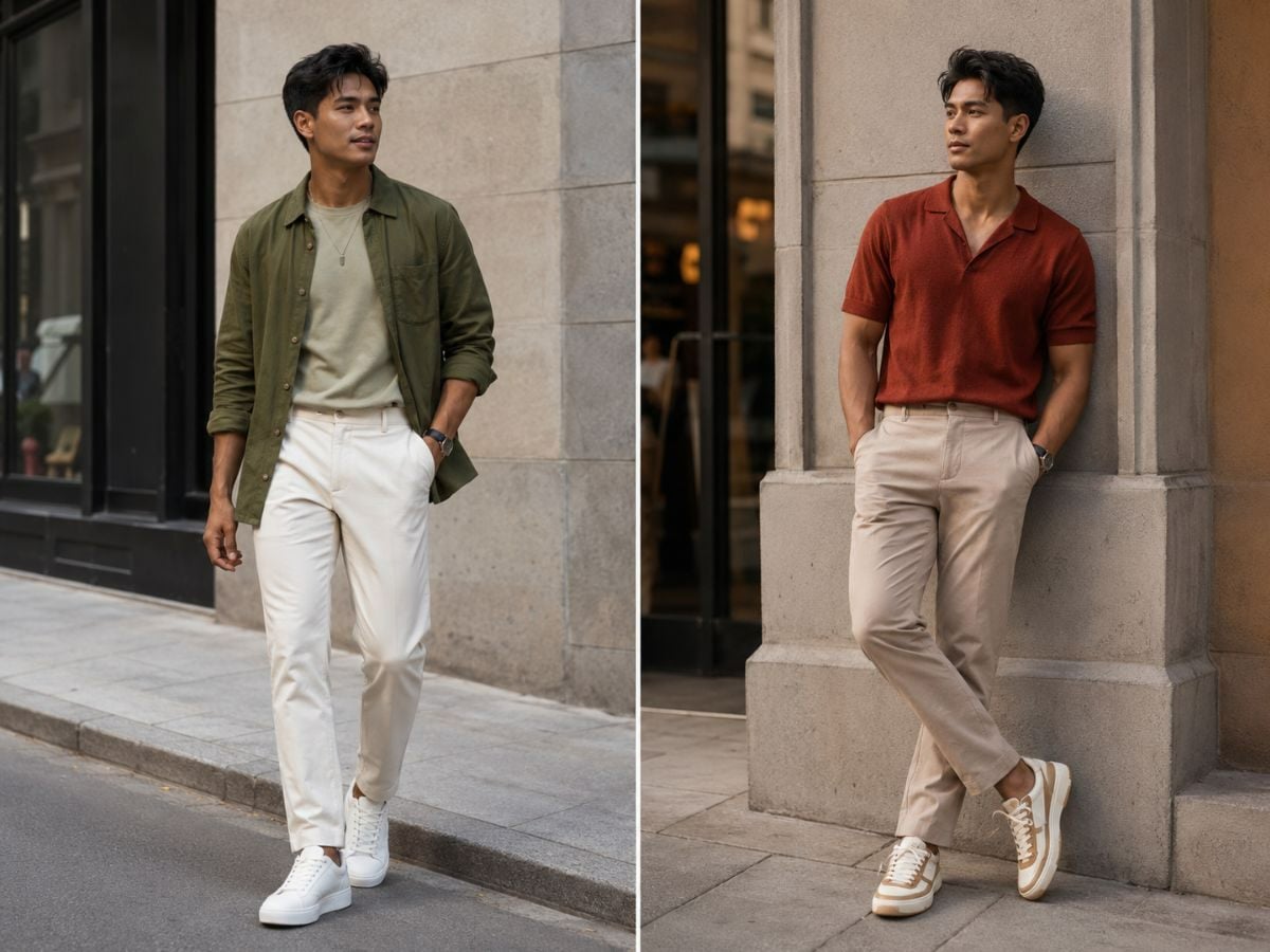 Sử dụng màu olive, đỏ rượu cho nam da ngăm