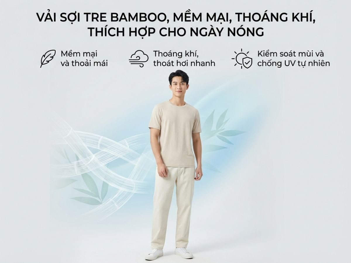 Vải bamboo mềm và thoáng