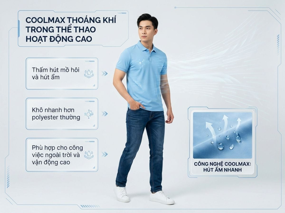 Vải coolmax với tính năng siêu mát