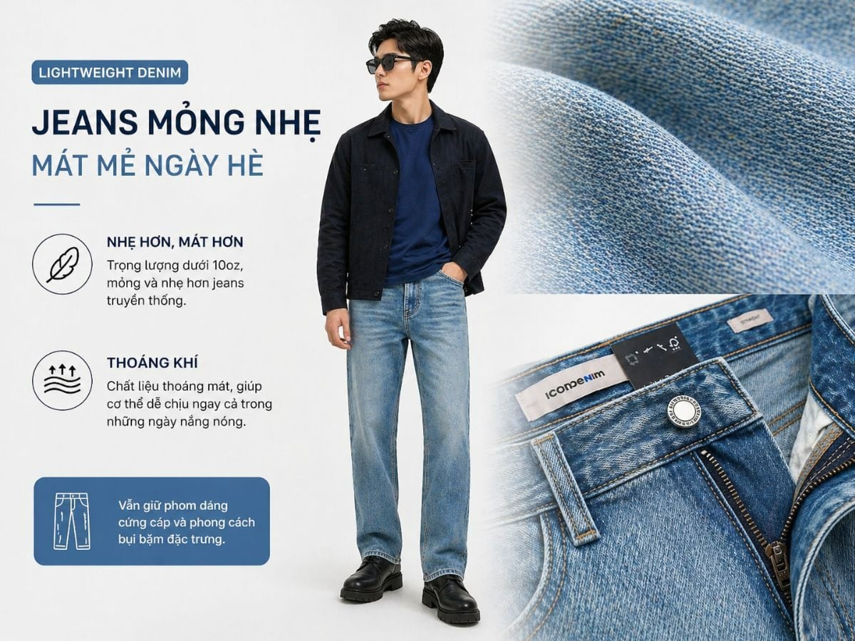 Vải denim lightweight siêu nhẹ