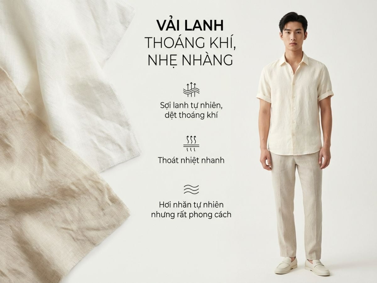 Vải linen thoáng nhẹ cho nùa hè