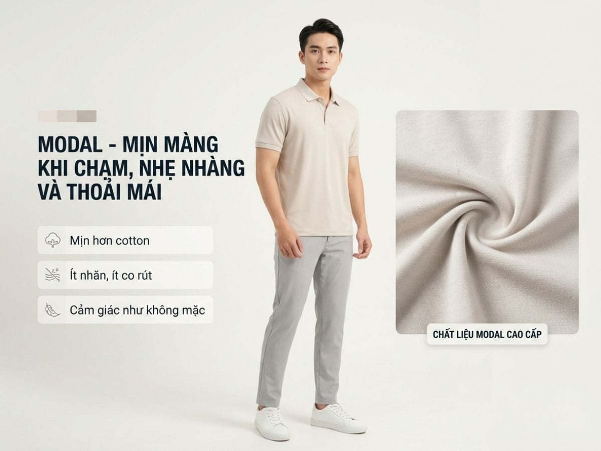 Vải modal mịn tay khi chạm