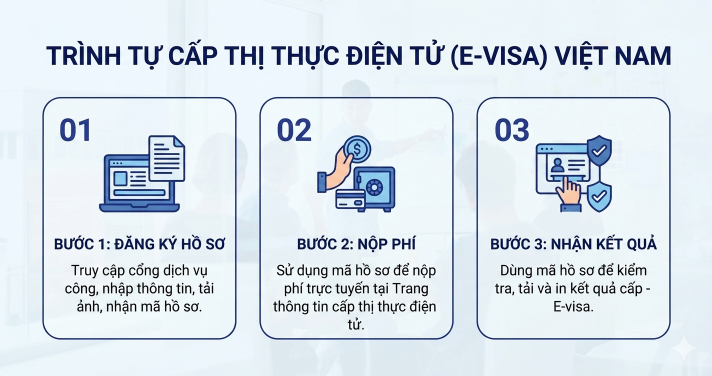 Trình tự thủ tục cấp thị thực điện tử cho người nước ngoài tại Việt Nam