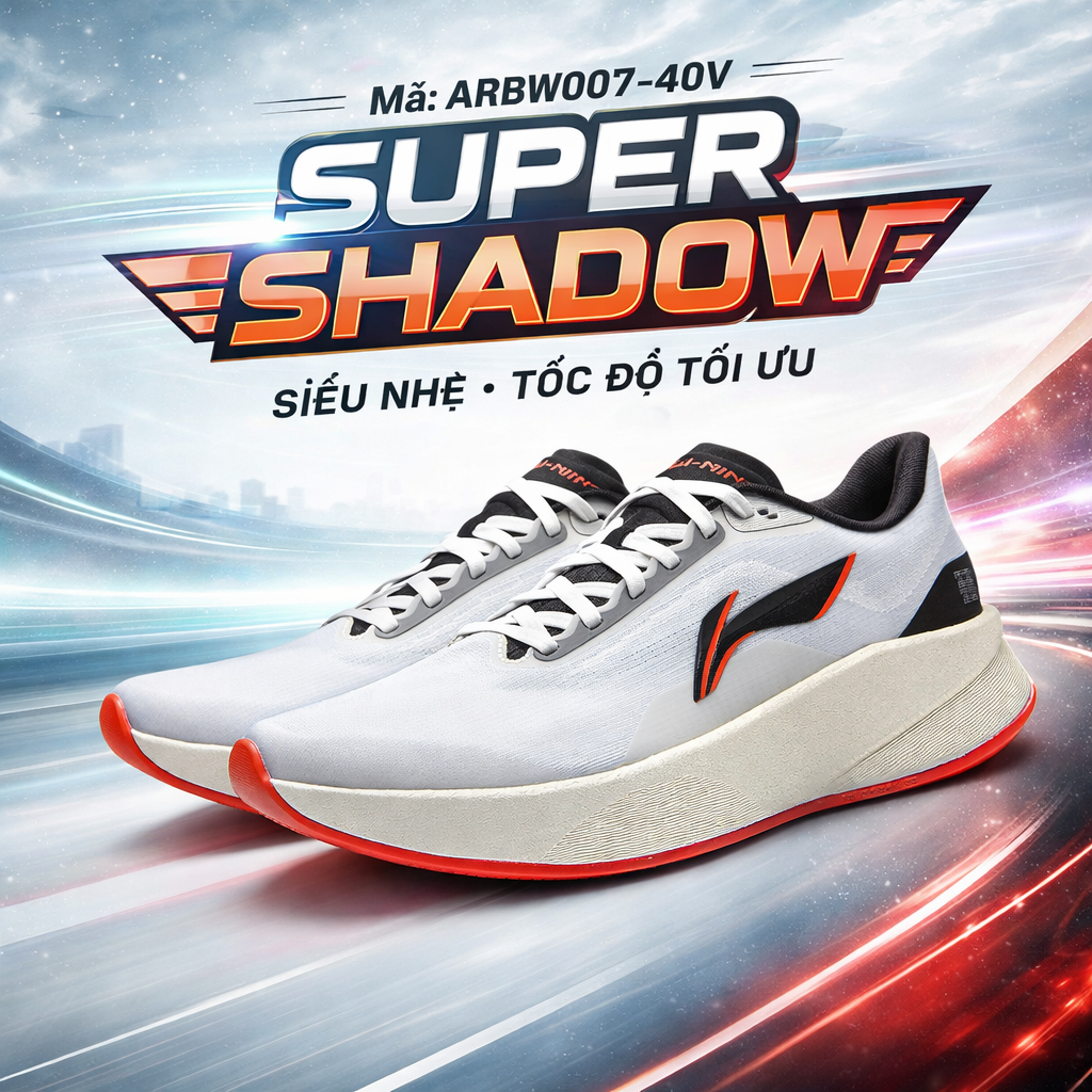 Gi&agrave;y Chạy Bộ Nam Ch&iacute;nh H&atilde;ng Li-Ning Super Shadow ARBW007-40V