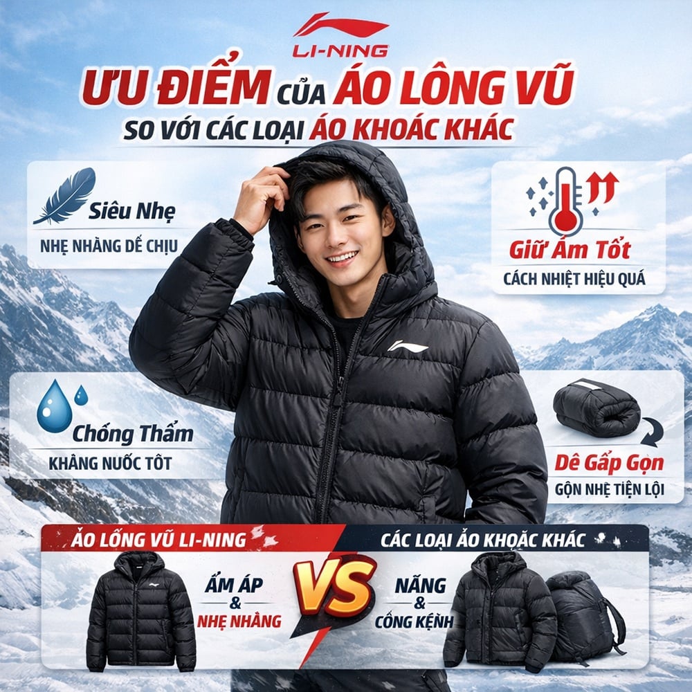Ưu điểm của áo lông vũ so với các loại áo khoác khác