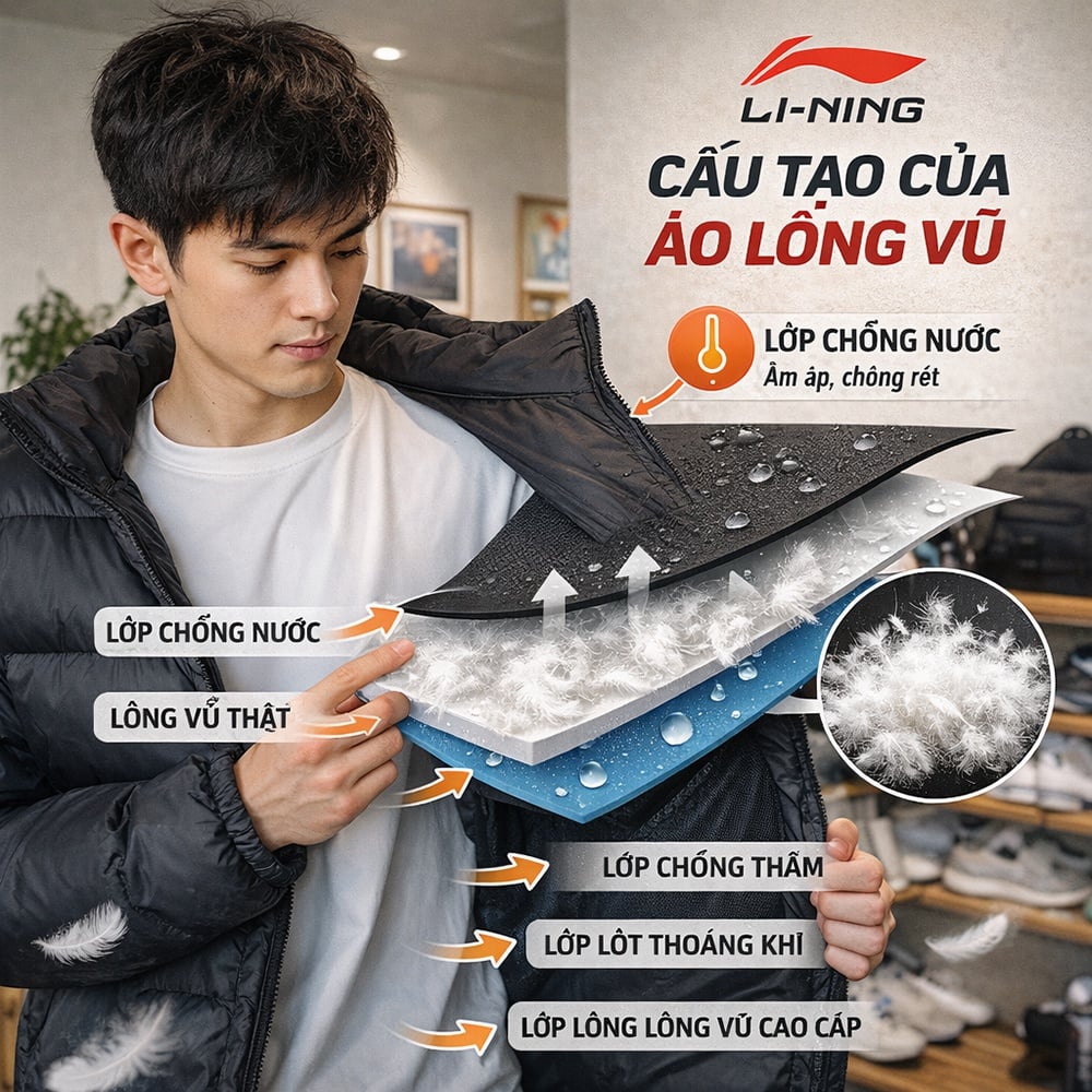 Cấu tạo của áo lông vũ