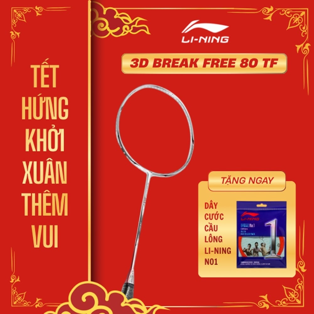 [BST TẾT] Vợt Cầu Lông Li-Ning 3D Break Free 80 TF – 4U P-AYPJ008-4 -&nbsp;Tặng 01 cước LN NO1 P-AXJJ018-4