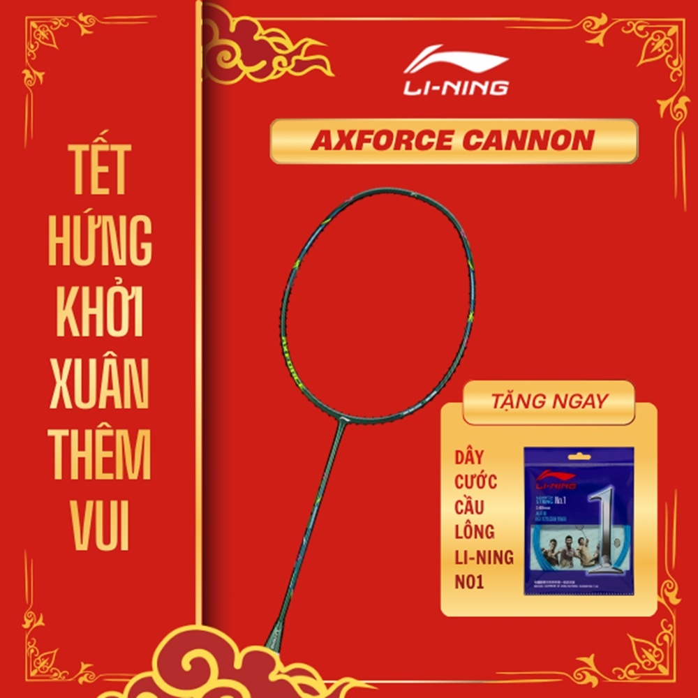 [BST TẾT] Vợt Cầu Lông Axforce Cannon – 4U Dark Green P-AYPU039-4 -&nbsp;Tặng 01 cước LN NO1 P-AXJJ018-5