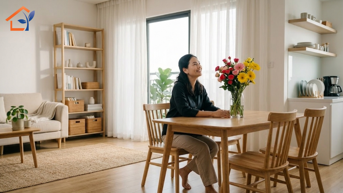 Không gian sống gọn gàng và nhẹ nhàng cho mẹ