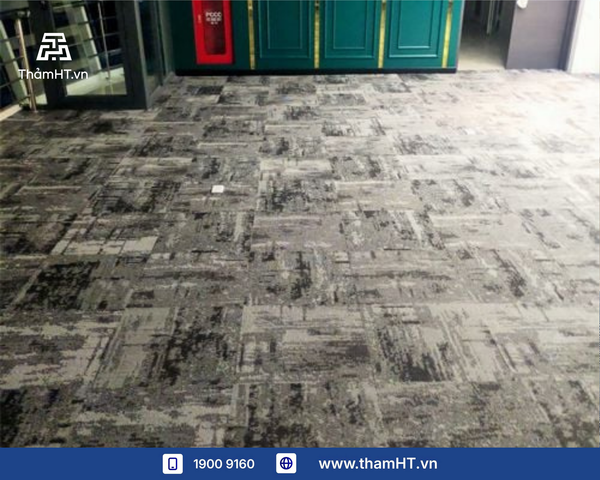 Thảm trải sàn văn phòng diện tích 150m2 - Thảm BASIC 21 Xám đen - Tạo không gian làm việc vừa cổ điển vừa huyền bí