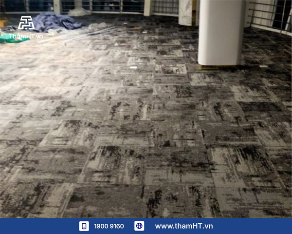 Thảm trải sàn văn phòng diện tích 150m2 - Thảm BASIC 21 Xám đen - Tạo không gian làm việc vừa cổ điển vừa huyền bí